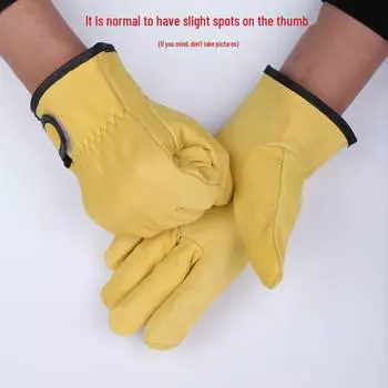 Мягкие и прочные перчатки из овчины для аргонодуговой сварки. Воздухопроницаемый и теплоизолирующий материал с защитой от ожогов. Velcro style жёлтый