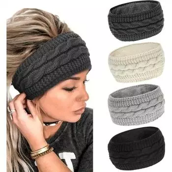 Мягкие и уютные эластичные повязки на голову из ребристого флиса - теплые утеплители для ушей для женщин с классическим дизайном в виде банта, идеально подходят для повседневного использования осенью и зимой светло-серый