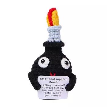 Мягкие игрушки-бомбочки Вязаные крючком игрушки ручной работы Вязаные крючком игрушки One Size чёрный