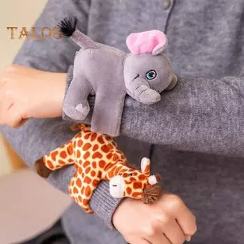 Мягкие игрушки, браслеты для детей, плюшевый мультяшный жираф, черепаха, коала, слон, кукла, браслет, повязка на запястье, круг, игрушка для девочек и мальчиков sloth