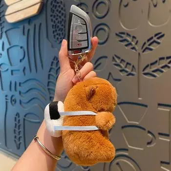 Мягкие игрушки Capybara для женщин, симпатичная сумка Capibara, брелок для ключей, детский рюкзак, декор для вечеринки, дня рождения, пушистая кукла as the picture