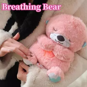 Мягкие игрушки для младенцев, дышащие медведи, животные, спящие дети, успокаивающие компаньона, храпящая выдра, кукла со звуком и светом, детские подарки
