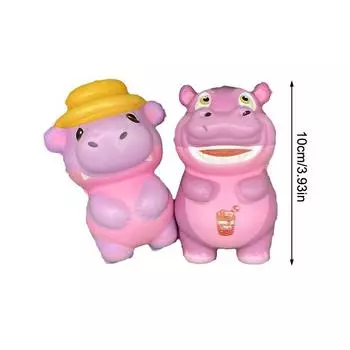 Мягкие игрушки для снятия стресса в виде маленького бегемота, медленно поднимающиеся милые сжимаемые игрушки для детей, сжимаемые игрушки в виде животных для детей