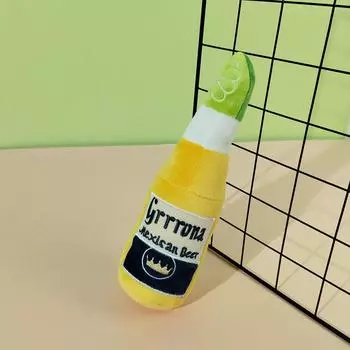 Мягкие игрушки для собак, пищащая игрушка в форме бутылки шампанского, жевательная игрушка для собак, устойчивая к укусам, интерактивная игрушка для животных