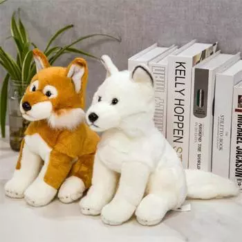 Мягкие игрушки для животных Белая кукла лиса Настоящие плюшевые песцы самоедские игрушки для женщин Подарочное украшение коричневый