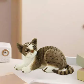 Мягкие игрушки для животных Милые кошки Куклы Удобные подарки на день рождения Подушка в виде животных Реалистичная кошка для Black 25cm