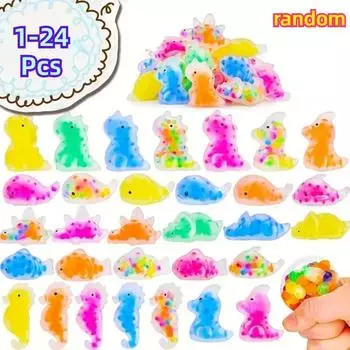 Мягкие игрушки-фиджет для детей Мягкие игрушки-мочи, шарики-сжиматели для вечеринок с водяными шариками, игрушки для снятия стресса в виде динозавров и морских животных