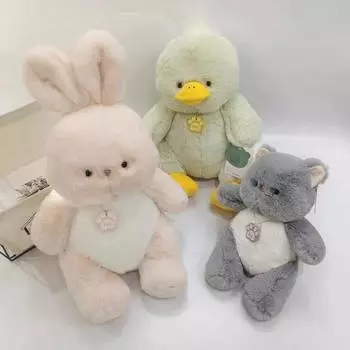 Мягкие игрушки Кролик Куклы Kawaii Пасхальные подарки Игрушка Мягкая набивная игрушка Животное Утка Медведь Кошка Щенок Собака Мягкие игрушки для детей 25cm