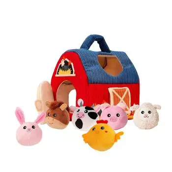 Мягкие игрушки, куклы, миниатюрные домики, домики, фигурки, развивающие чувства у детей One Size красный