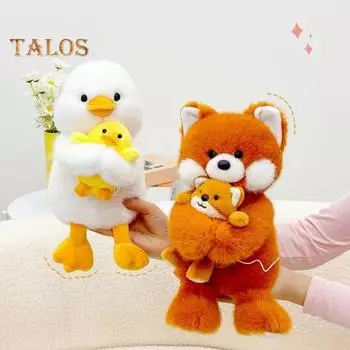 Мягкие игрушки-лисы, кукла-мама с милыми малышами, мягкие плюшевые игрушки, магнитная игрушка для взаимодействия родителей и детей для детей Rabbit