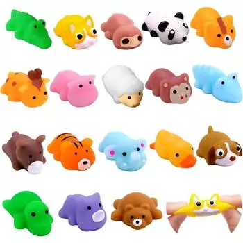 Мягкие игрушки Mochi, мини-игрушки «Животные джунглей», мягкие игрушки-фиджеты, кавайные игрушки для снятия стресса для мальчиков и девочек, сувениры для вечеринок