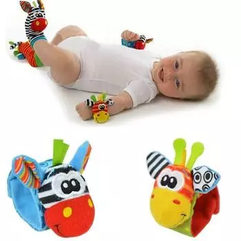 Мягкие игрушки-погремушки, 1 предмет, милые животные, детские наручные колокольчики для маленьких детей