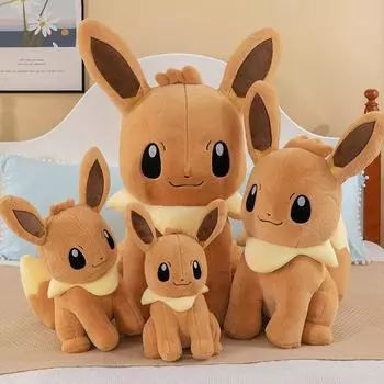 Мягкие игрушки Pokemon Eevee оптом Подушка Лиса Эльф Кукла Кукла Детская кукла-компаньон 45cm0.4kg оранжевый