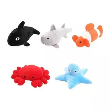 Мягкие игрушки серии Ocean, мягкие игрушки в виде морских животных, куклы для мальчиков и девочек, прочные и интерактивные жевательные игрушки для кошек и собак