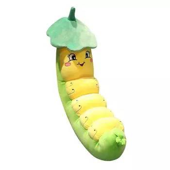 Мягкие игрушки в виде гусеницы шелкопряда, декоративные подушки, подушки, куклы-листовертки, подарочные тканевые куклы One Size зелёный