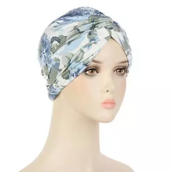 Мягкие Эластичные Красочные Мусульманские Внутренние Хиджабы Женские Исламские Мусульманские Хиджабы Мгновенная Шапка-Тюрбан Для Женщин Полосатый Богемный Принт