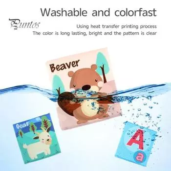 Мягкие карточки с алфавитом в сумке Книга для раннего развития детей 26 шт. Флэш-карточки с алфавитом Обучающая игрушка Тканевые плитки с алфавитом для малышей 0+ синий