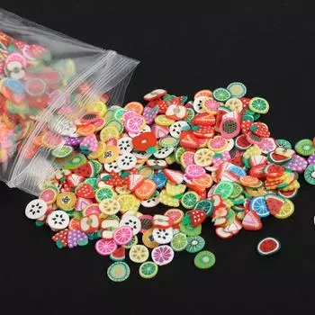 Мягкие керамические кусочки фруктов, маленькая клубника, силиконовые формы, хлопья глины, смоляные наполнители, аксессуары для украшений для ногтей своими руками, материалы для наполнителя слизи своими руками