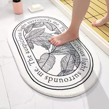 Мягкие коврики для пола Sketch Plants Text Flowers Ковры для входа в дом Спальня Туалет Ванная Дверь Абсорбирующая нескользящая подкладка для ног 40cmx60cm