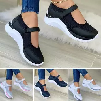 Мягкие кожаные бабушкины туфли с круглой головкой и неглубоким носком, женская обувь 36 чёрный