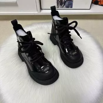 Мягкие кожаные ботинки женские в британском стиле ретро ботинки женские одинарные ботинки короткие ботинки с толстой подошвой 35 хаки