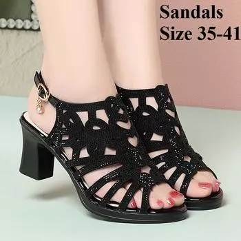 Мягкие кожаные римские сандалии для женщин, летняя обувь на мягкой подошве, модная одежда для отдыха, женские сандалии, босоножки на танкетке 35