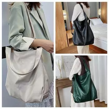 Мягкие кожаные сумки на ремне, роскошные сумки, женские сумки большой емкости с верхней ручкой, большая сумка через плечо One Size зелёный