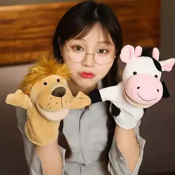 Мягкие куклы-марионетки в виде животных: Интерактивная обезьянка и свинья — успокаивающая игрушка для раннего обучения и игр родителей и детей 27cm 0.1kg - No Feet