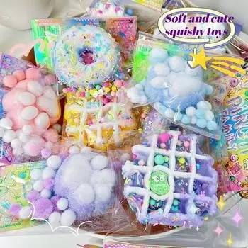 Мягкие липкие игрушки для снятия стресса и релаксации, игрушки-лапки для кошек, расслабляющие и мультяшные игрушки для еды, разминания и разминания 1pcs