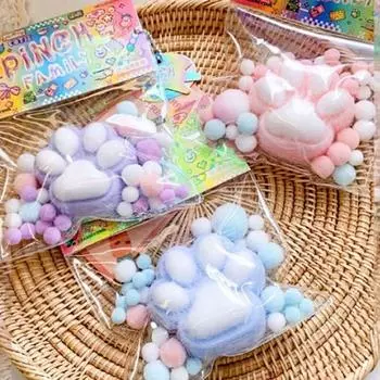 Мягкие липкие игрушки для снятия стресса, расслабляющие игрушки «Сжимающая кошачья лапка», расслабляющая и щипающая кошачья лапка, расслабляющая и щипающая игрушка 1PCS розовый