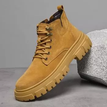 Мягкие меховые мотокроссовые ботинки для мужчин, базовые ботинки для активного отдыха, зимние осенние замшевые кожаные ботинки, новые модные высокие кроссовки для походов 38