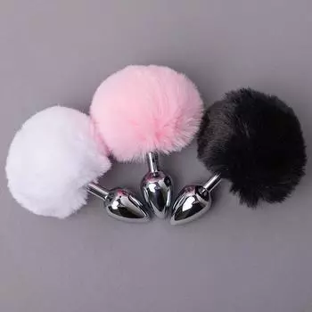 Мягкие металлические анальные пробки с кроличьим хвостом, лисий хвост, собачий хвост, анальные пробки для женщин, анальные пробки для взрослых, эротические товары