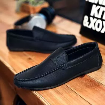 Мягкие мужские кожаные туфли, замшевые мокасины, лоферы, с круглым носком, классические, оригинальные, модные, размер 45, новые, из искусственной кожи 39