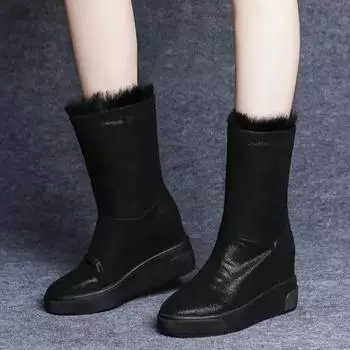 Мягкие новые зимние сапоги для женщин, элегантные, со средним каблуком, удобные, высококачественные женские туфли, распродажа по акции Y2k 35