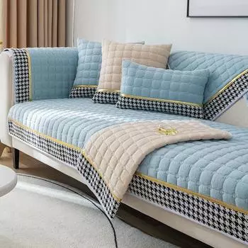 Мягкие однотонные чехлы для диванов в гостиную, чехлы для диванов из кристального бархата, современные нескользящие чехлы для угловых диванов, полотенец для диванов 70x70