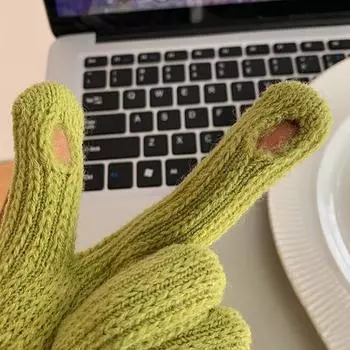 Мягкие перчатки Kawaii Winter Warm Мягкие студенческие перчатки для верховой езды с сенсорным экраном и закрытыми пальцами A1