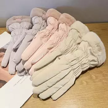 Мягкие перчатки женские зимние утолщенные теплые дышащие велоспорт альпинизм катание на лыжах на открытом воздухе ветрозащитные перчатки серый