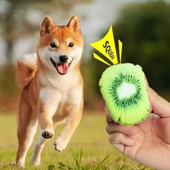 Мягкие пищащие игрушки-фрукты из прочных материалов, игрушки для маленьких собак, интерактивные игрушки для жевания и моляров для щенков