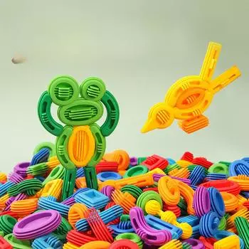 Мягкие пластиковые постоянно меняющиеся строительные блоки для детского сада Строительные блоки из щетины Головоломка для раннего развития ребенка Мягкие строительные блоки 29*23*21cm