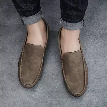 Мягкие плоские кожаные слипоны для мужчин Высокое качество Мода Социальная Легитимная Новинка Элегантная Роскошь Дизайнерская Мужская Повседневная Обувь 39