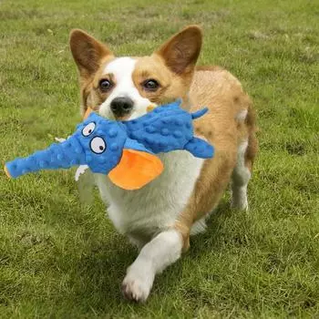 Мягкие плюшевые игрушки для собак в виде слона, милые игрушки-пищалки для собак, бумажные игрушки-звуки для собак, избавляющие от скуки серый