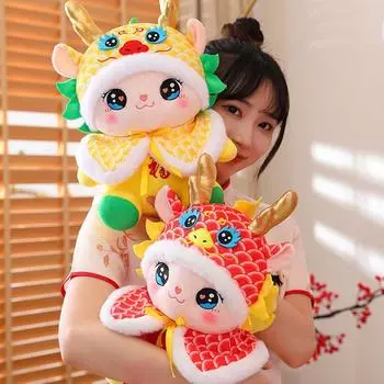 Мягкие плюшевые игрушки из мультфильмов Kawaii Little Dragon Doll Новогодний декор Компания Ежегодный 20cm-1