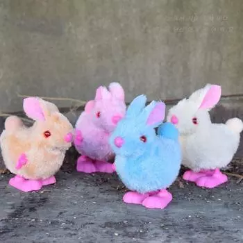Мягкие плюшевые игрушки кролика мультфильм прыгающий кролик детские заводные игрушки