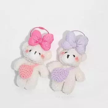 Мягкие плюшевые игрушки Подвеска пушистый медведь Мягкие куклы INS Автомобильный брелок Дети жёлтый