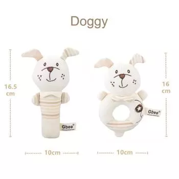 Мягкие плюшевые игрушки-погремушки для малышей, бежевый лев, лиса, слон, мягкие игрушки для младенцев, плюшевые погремушки, сенсорные игрушки, 2 шт.