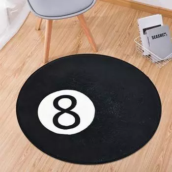 Мягкие плюшевые коврики для ванной комнаты — нескользящие, пригодные для машинной стирки и впитывающие круглые коврики — идеально подходят для украшения пола в ванной комнате, спальни. 60x60cm чёрный