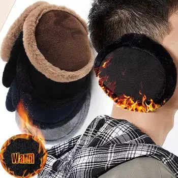 Мягкие плюшевые утепленные уши для женщин и мужчин, морозостойкие модные зимние наушники, однотонные наушники для защиты на открытом воздухе