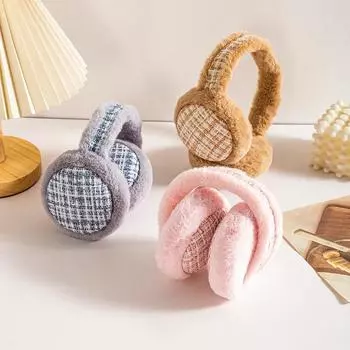 Мягкие плюшевые утеплители для ушей, зимние теплые наушники для женщин, складные уши, защита от холода, наружные наушники, защитные наушники серый