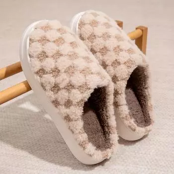 Мягкие плюшевые уютные домашние тапочки нескользящие туфли без застежек для дома для женщин зимняя обувь 36-37 зелёный