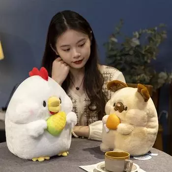 Мягкие плюшевые животные, плюшевая свинья, обнимашка, капуста, мягкая игрушка, 9,84 дюйма, симпатичные плюшевые игрушки, кролик, собака, курица, кукла, подушка синий